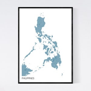 Philippines Country Map Art Print - Many Styles - Art Quality Paper - Fast Delivery - Poster // Scandi // Vintage // Retro // Minimal