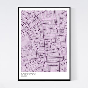 Morningside, Edinburgh City Map Art Print -  Many Colours - 350gsm Art Quality Paper - Fast Delivery - Scandi // Vintage // Retro // Minimal