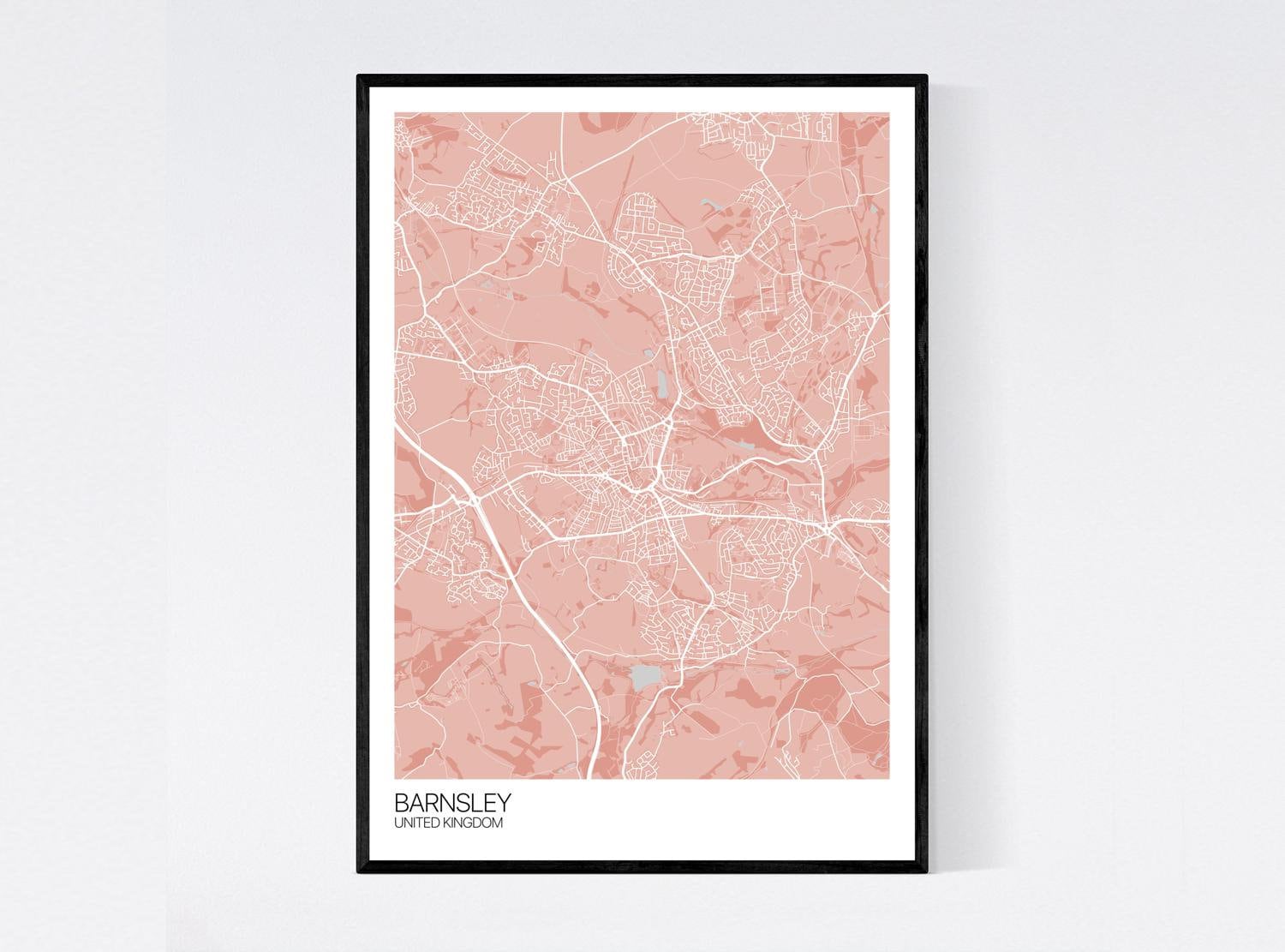 Barnsley United Kingdom Map Print Many Colours Fast | Etsy