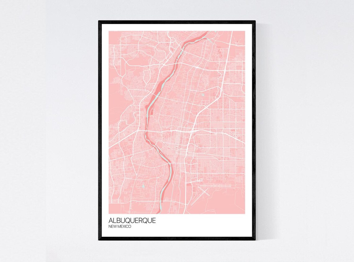 Albuquerque Map Print Many Colours Printed on Art Quality | Etsy