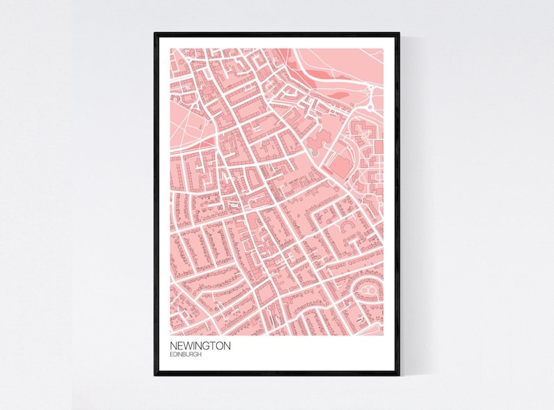 Newington Edinburgh City Map Art Print Many Colours Etsy