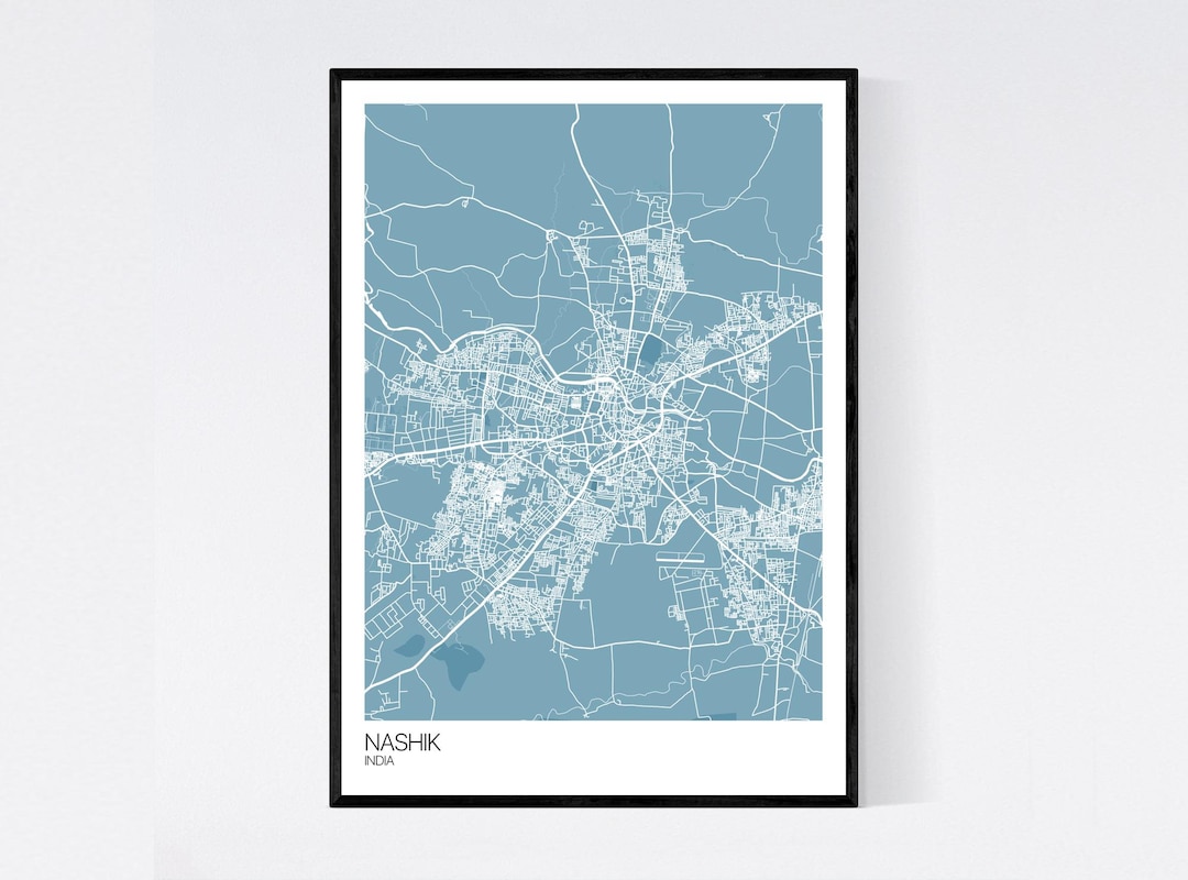 Nashik, India Map Art Print Many Styles Art Quality Paper Fast Delivery