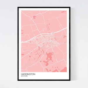 Haddington, Scotland Map Art Print - Many Styles - 350gsm Art Quality Paper - Fast Delivery - Scandi // Vintage // Retro // Minimal