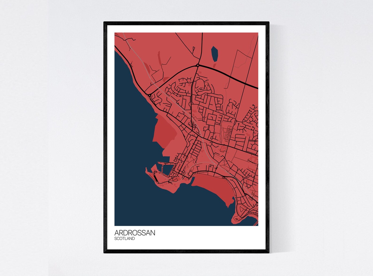Ardrossan Scotland Map Art Print Many Colours 350gsm Art Etsy