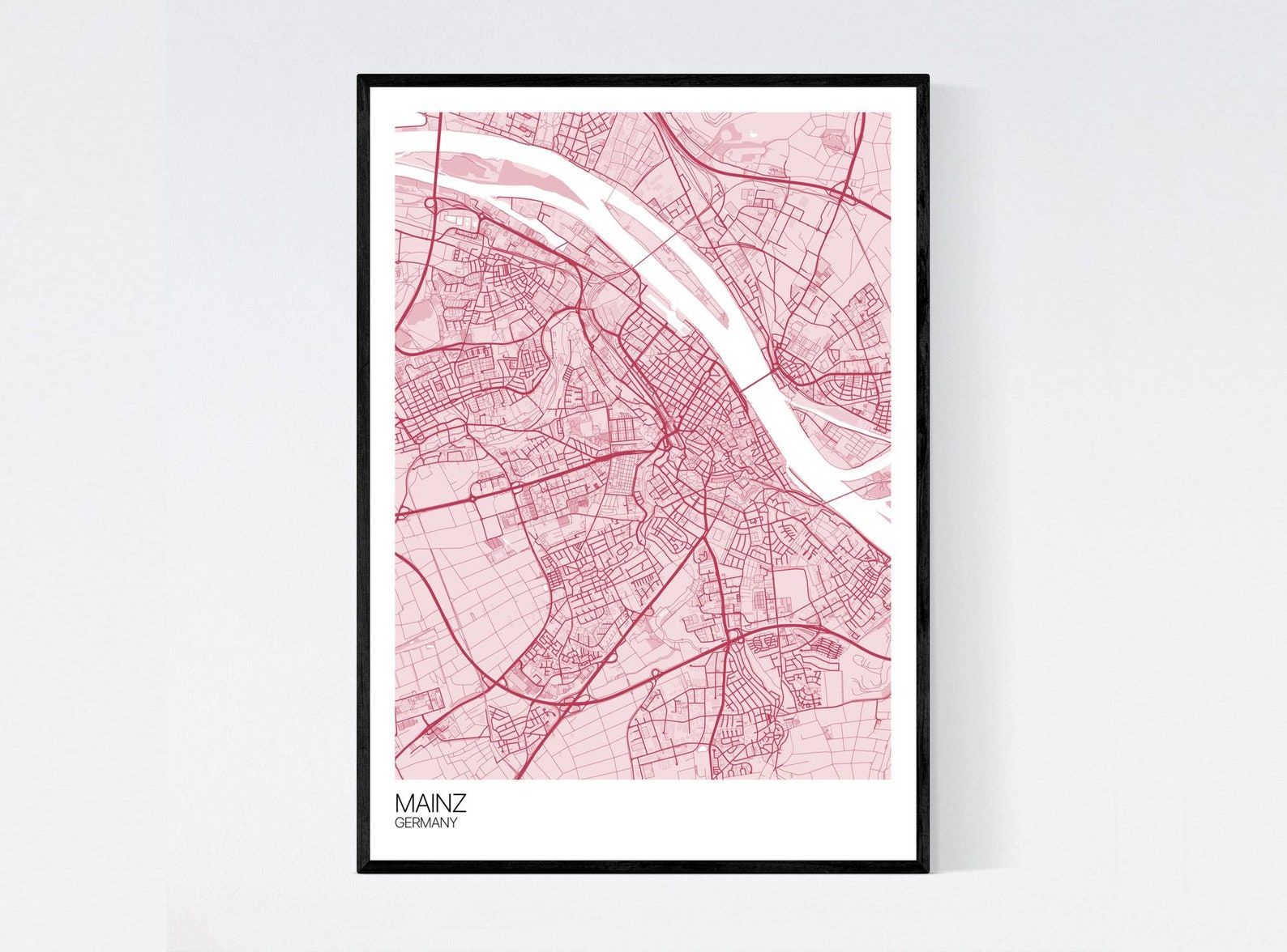 Mainz Germany City Map Print Many Colours Printed on Art | Etsy