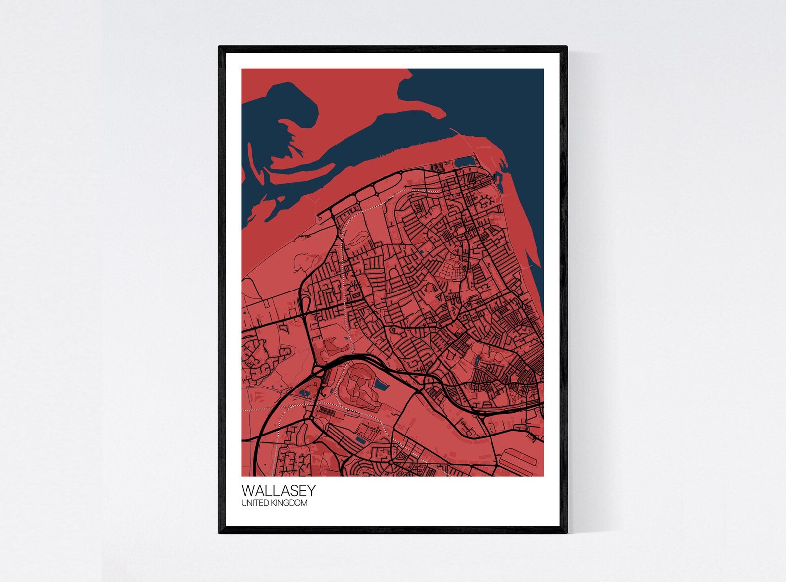 Wallasey Town Map Art Print Many Styles 350gsm Art Quality Etsy