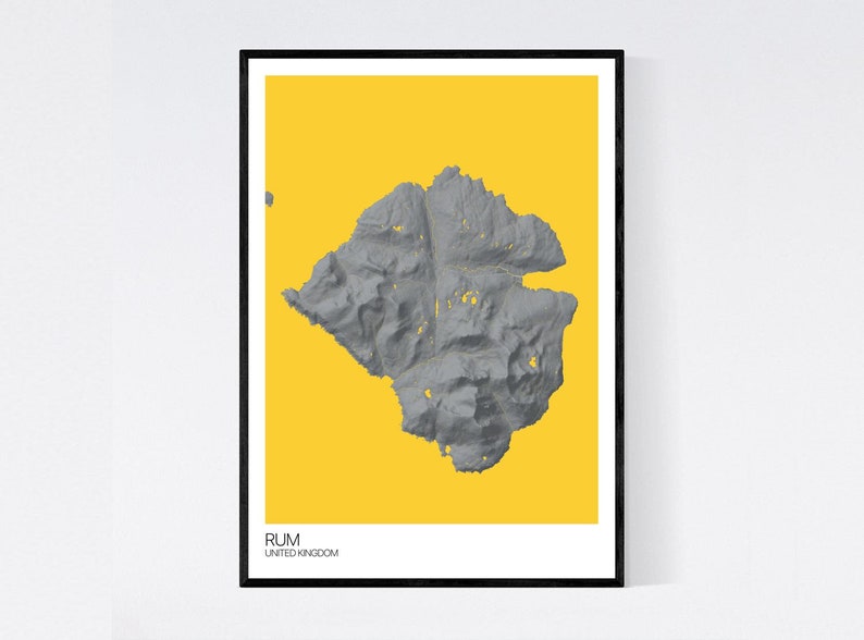 Isle of Rum Scotland Topographic Map Print Many Colours Etsy