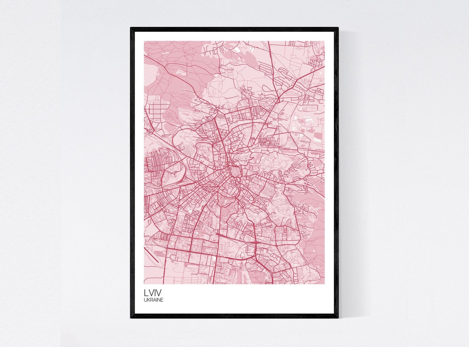 Lviv Ukraine Map Art Print Many Styles 350gsm Art Quality | Etsy