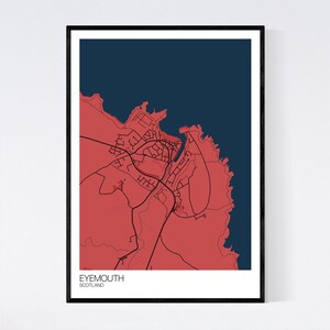 Eyemouth, Scotland Map Art Print - Many Styles - 350gsm Art Quality ...