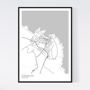 Eyemouth, Scotland Map Art Print - Many Styles - 350gsm Art Quality ...