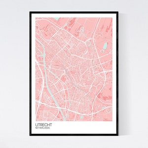 Utrecht, Netherlands Map Art Print -  Many Colours - 350gsm Art Quality Paper - Fast Delivery - Scandi // Retro // Minimal // Wall Art