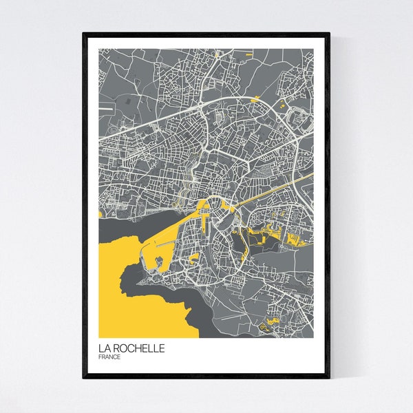 La Rochelle, France Map Art Print - Many Styles - 350gsm Art Quality Paper - Fast Delivery - Scandi // Vintage // Retro // Minimal