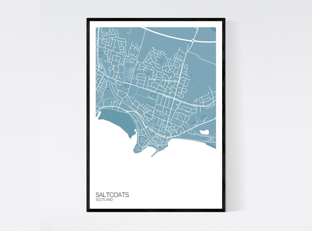 Saltcoats, Scotland Map Art Print Many Colours 350gsm Art Quality Paper