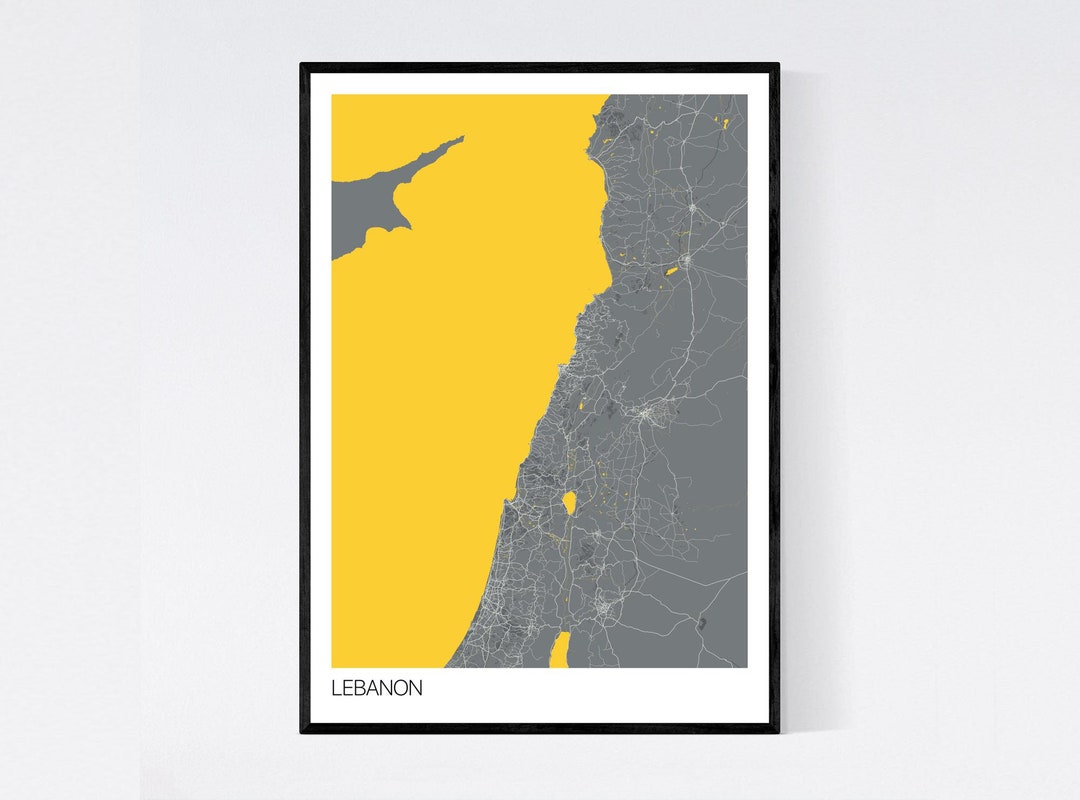 Lebanon Map Art Print Many Styles Art Quality Paper Fast Etsy