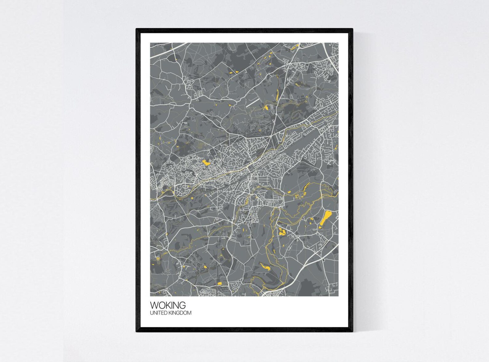 Woking United Kingdom City Map Art Print Many Colours | Etsy