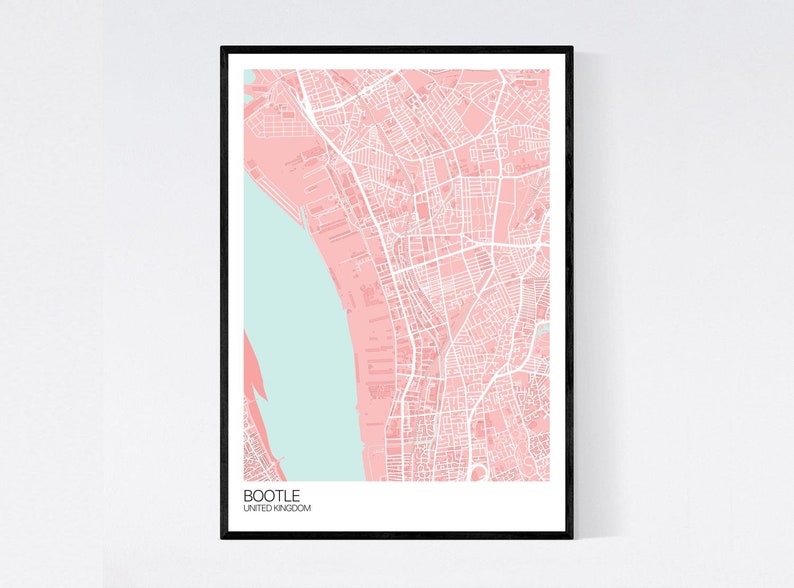Bootle United Kingdom Map Print Many Colours Fast - Etsy