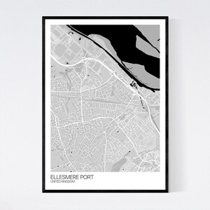 Ellesmere Port United Kingdom Map Print Many Colours Fast - Etsy