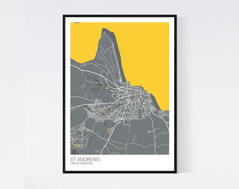 St Andrews, Scotland City Map Art Print - Many Styles - 350gsm Art Quality Paper - Fast Delivery - Scandi // Vintage // Retro // Minimal