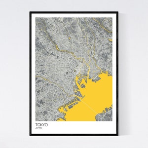 Tokyo, Japan Map Print - Many Colours - Fast Delivery - Scandi // Vintage // Retro // Minimal -  350gsm Art Quality Paper