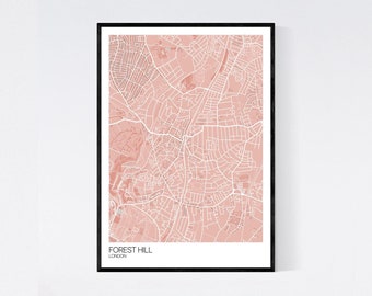Forest Hill, London Map Art Print - Many Colours - 350gsm Art Quality Paper - Fast Delivery - Scandi // Vintage // Minimal