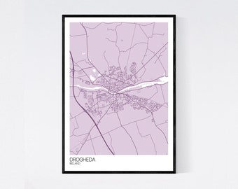 Drogheda City Map Art Print - Many Styles - 350gsm Art Quality Paper - Fast Delivery - Scandi // Vintage // Retro // Minimal