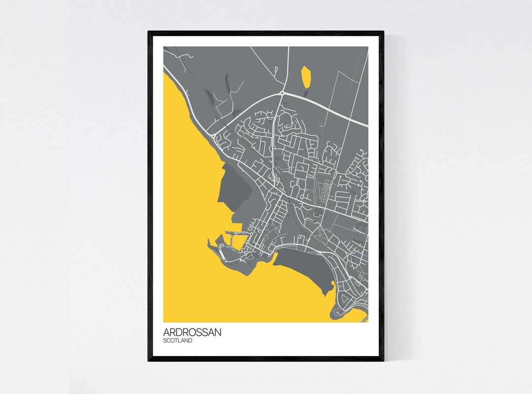 Ardrossan Scotland Map Art Print Many Colours 350gsm Art Etsy