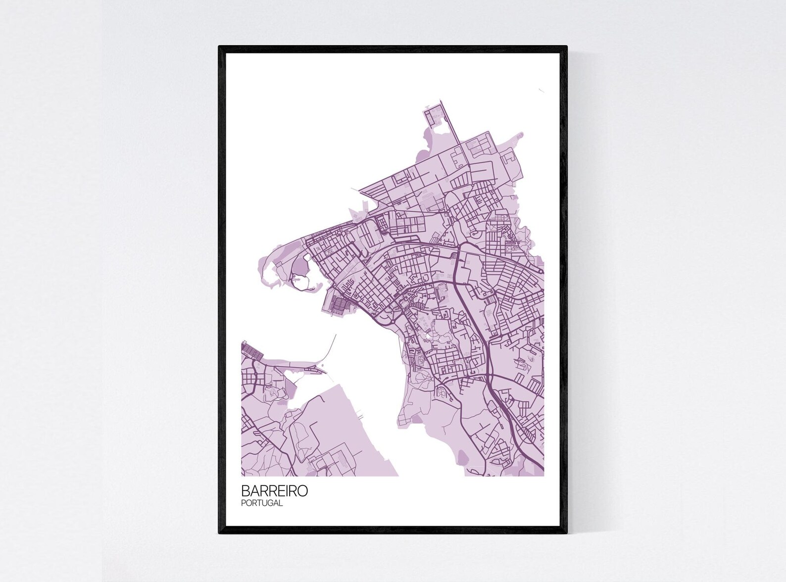 Barreiro Portugal Map Art Print Many Colours 350gsm Art Etsy