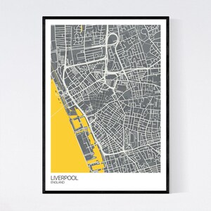 Liverpool City Centre Map Art Print Many Colours 350gsm - Etsy