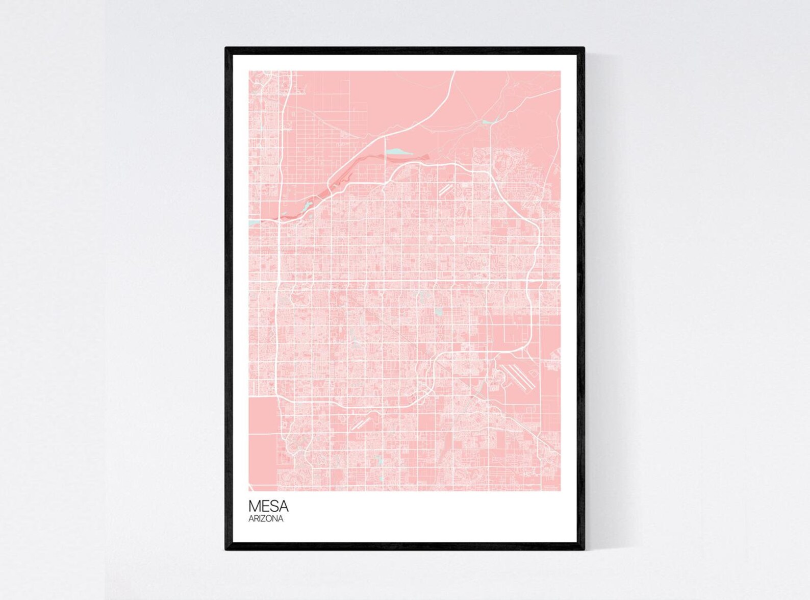 Mesa Arizona Map Print Many Colours Printed on Art | Etsy