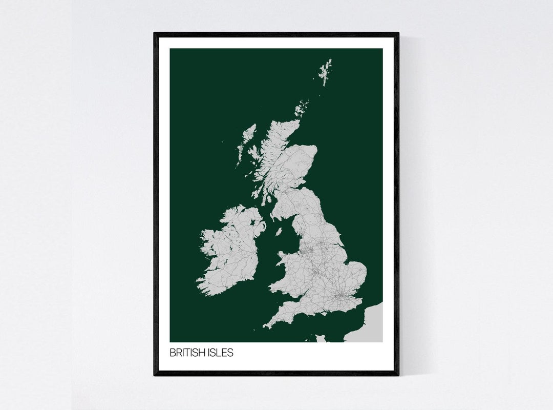 British Isles britain Map Print Many Colours Fast Delivery Scandi ...