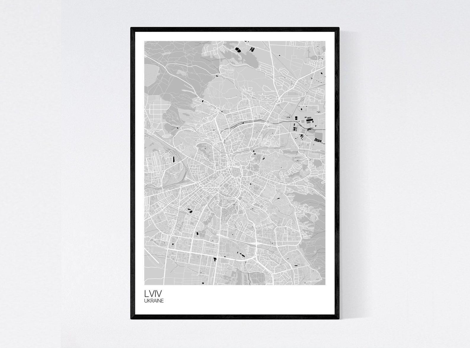 Lviv Ukraine Map Art Print Many Styles 350gsm Art Quality - Etsy
