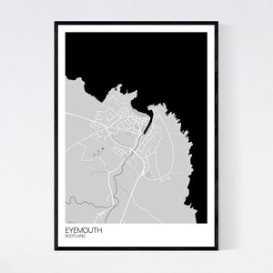 Eyemouth, Scotland Map Art Print - Many Styles - 350gsm Art Quality ...