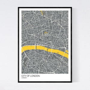 City of London Map Art Print -  Many Colours - 350gsm Art Quality Paper - Fast Delivery - Scandi // Retro // Minimal