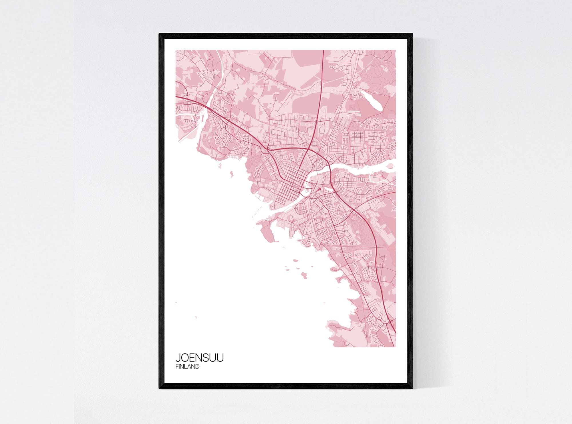 Joensuu Finland Map Art Print Many Colours 350gsm Art  Etsy