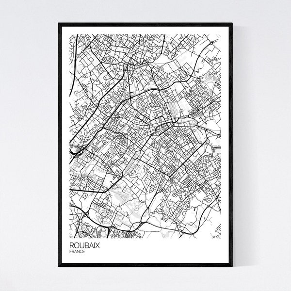 Roubaix, France Map Art Print - Many Styles - 350gsm Art Quality Paper - Fast Delivery - Scandi // Vintage // Retro // Minimal