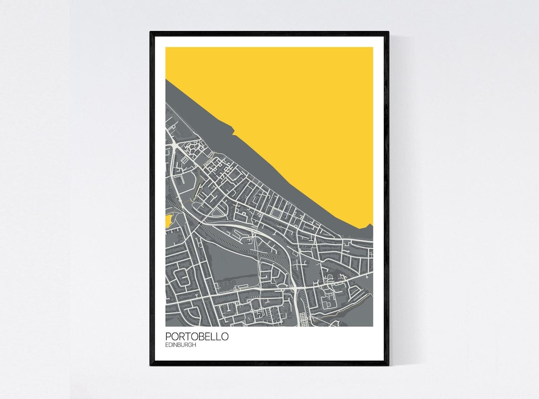 Portobello Edinburgh City Map Art Print Many Colours Etsy UK