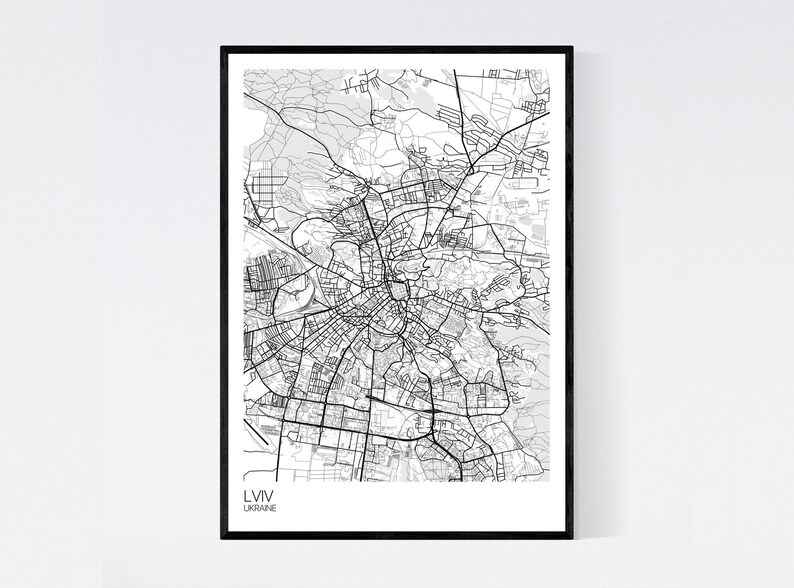 Lviv Ukraine Map Art Print Many Styles 350gsm Art Quality - Etsy