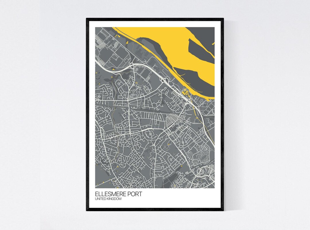 Ellesmere Port United Kingdom Map Print Many Colours Fast Etsy