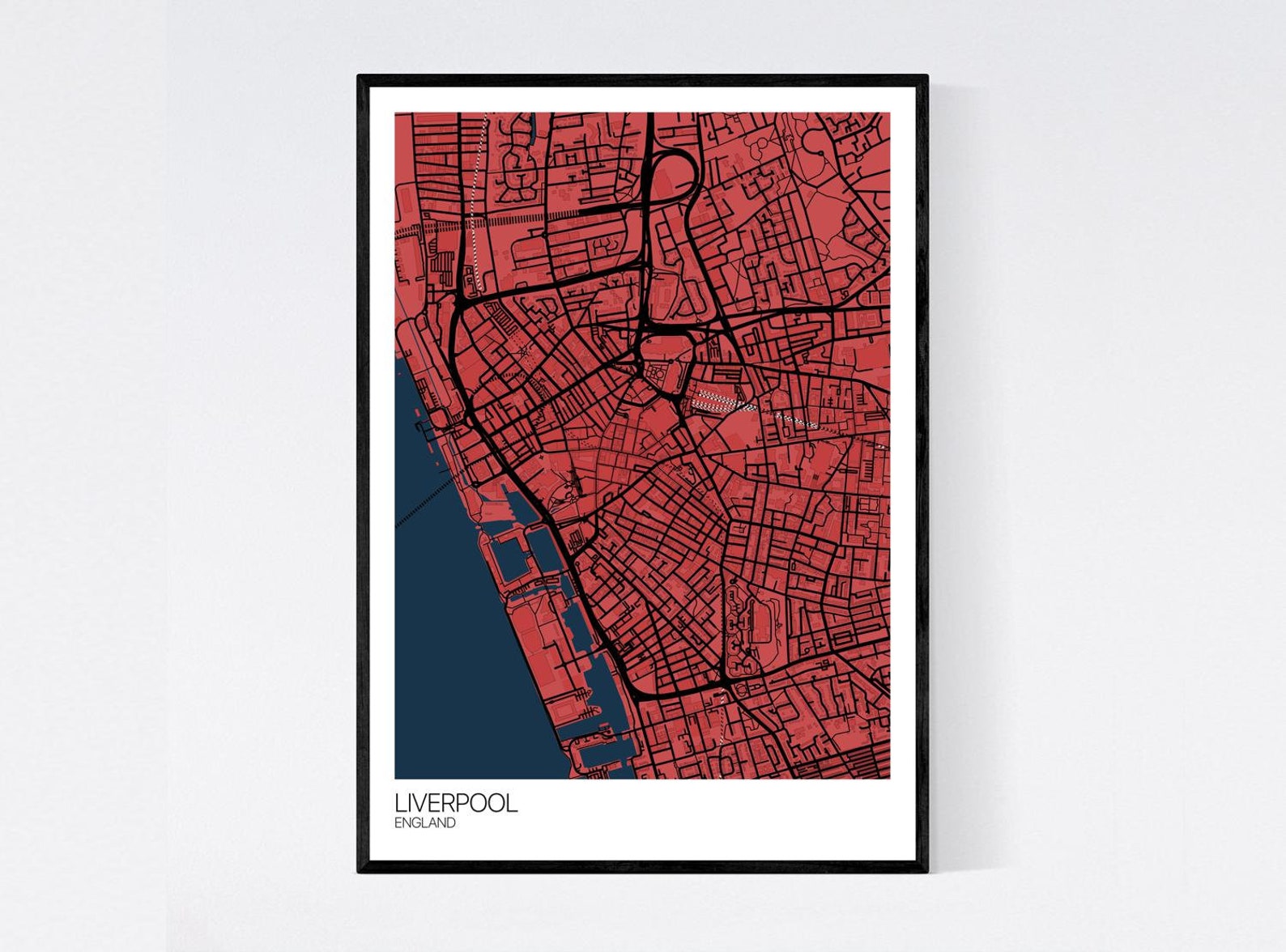 Liverpool City Centre Map Art Print Many Colours 350gsm - Etsy UK
