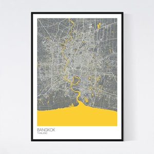 Bangkok, Thailand Map Art Print - Many Styles - Art Quality Paper - Fast Delivery - Poster // Scandi // Vintage // Retro // Minimal