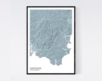 Dartmoor Topographic Map Print - Many Colours - Fast Delivery - Custom Text - Scandi // Retro // Minimal - Art Quality Paper