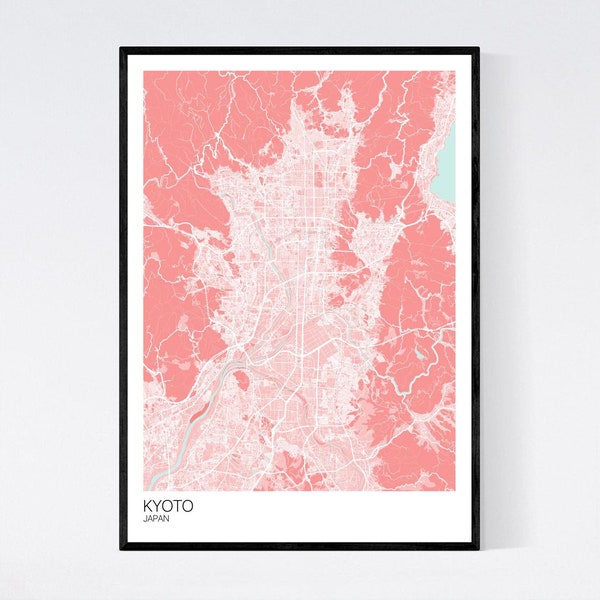 Kyoto, Japan Map Print - Many Colours - Fast Delivery - Scandi // Poster // Retro // Minimal -  350gsm Art Quality Paper