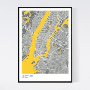 New York, NYC Map Print - Many Colours - Printed on Art Quality Paper - Fast Delivery - Scandi // Vintage // Retro // Minimal