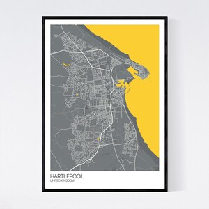 Hartlepool United Kingdom Map Print Many Colours Fast - Etsy