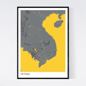 Vietnam Country Map Art Print - Many Styles - Art Quality Paper - Fast Delivery - Poster // Scandi // Vintage // Retro // Minimal