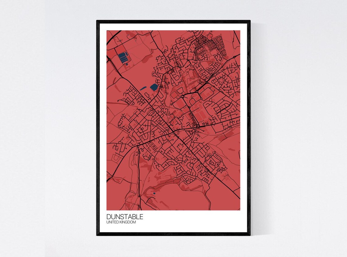 Dunstable United Kingdom Map Print Many Colours Fast | Etsy
