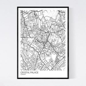 Crystal Palace, London Map Art Print Many Colours 350gsm Art Quality ...