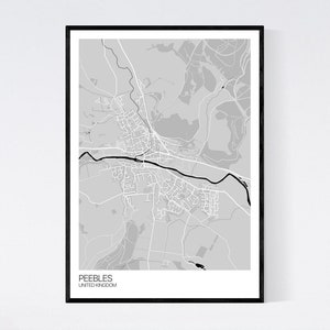 Peebles, Scotland City Map Art Print Many Styles 350gsm Art Quality ...