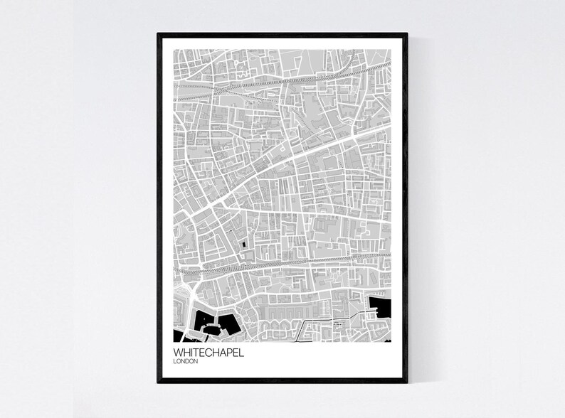 Whitechapel London Map Art Print Many Colours 350gsm Art - Etsy