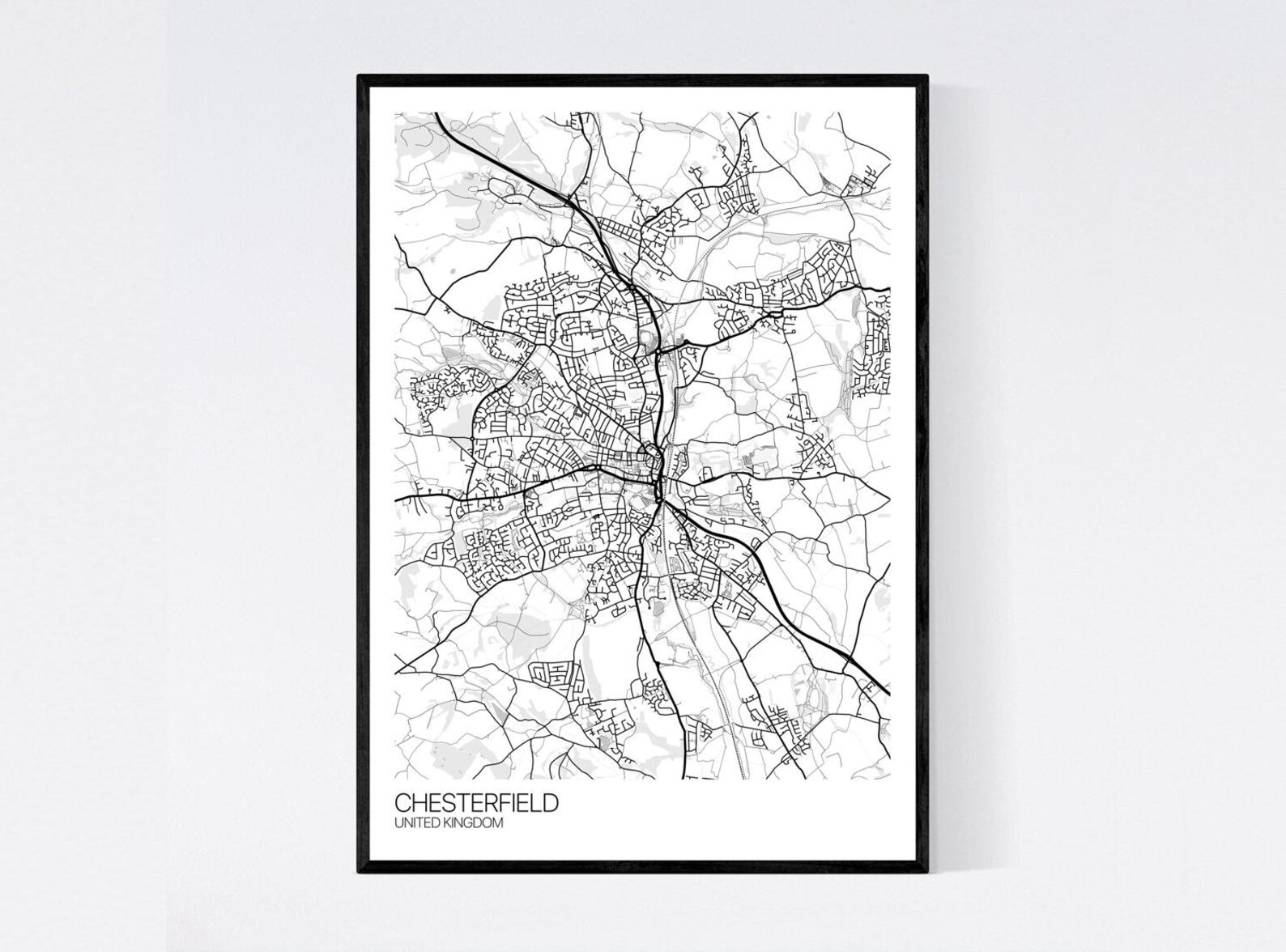 Chesterfield United Kingdom City Map Art Print Many Styles - Etsy